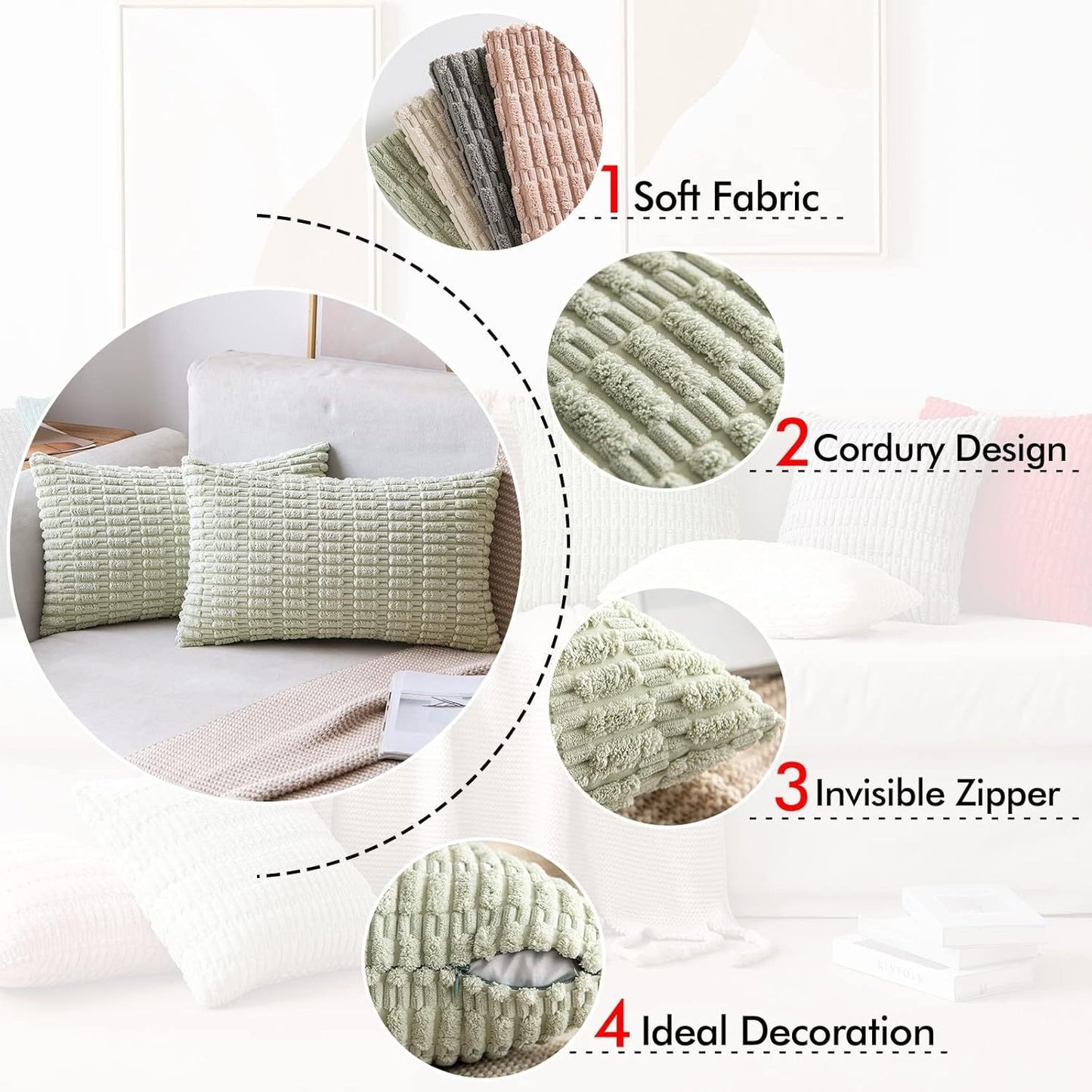 Cozy Corduroy Striped Pillow Covers for Warm Living