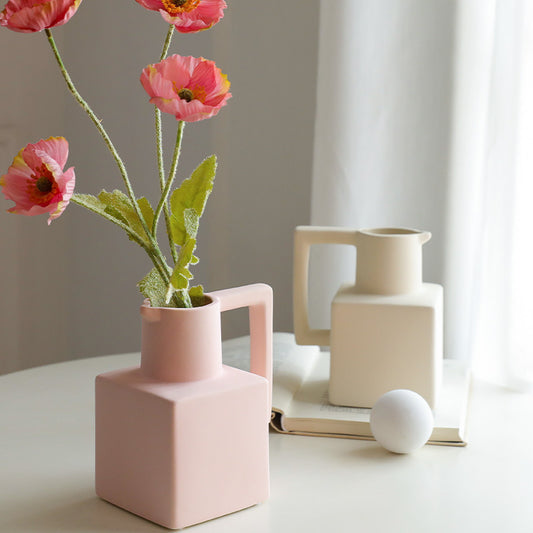 Square Morandi Vase — Simple Style, Lasting Elegance
