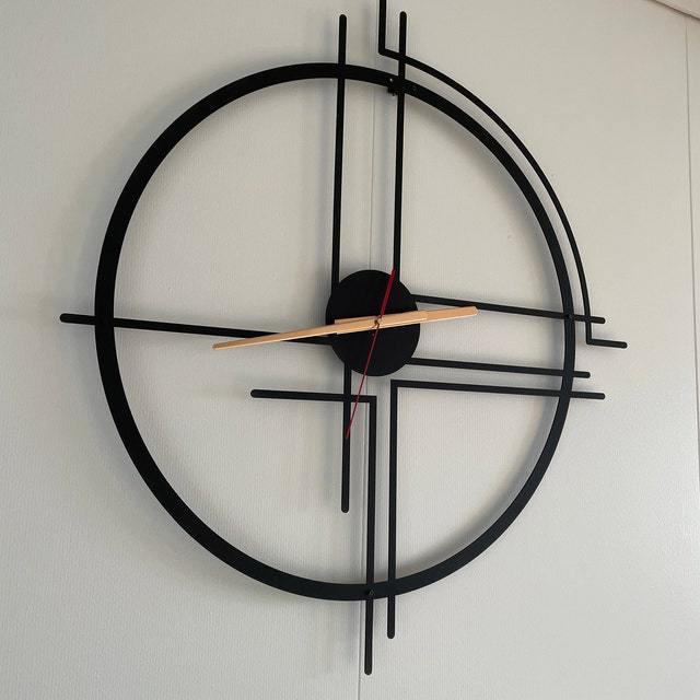 Large Geometric Clock — Elegant Timepiece for Modern Living