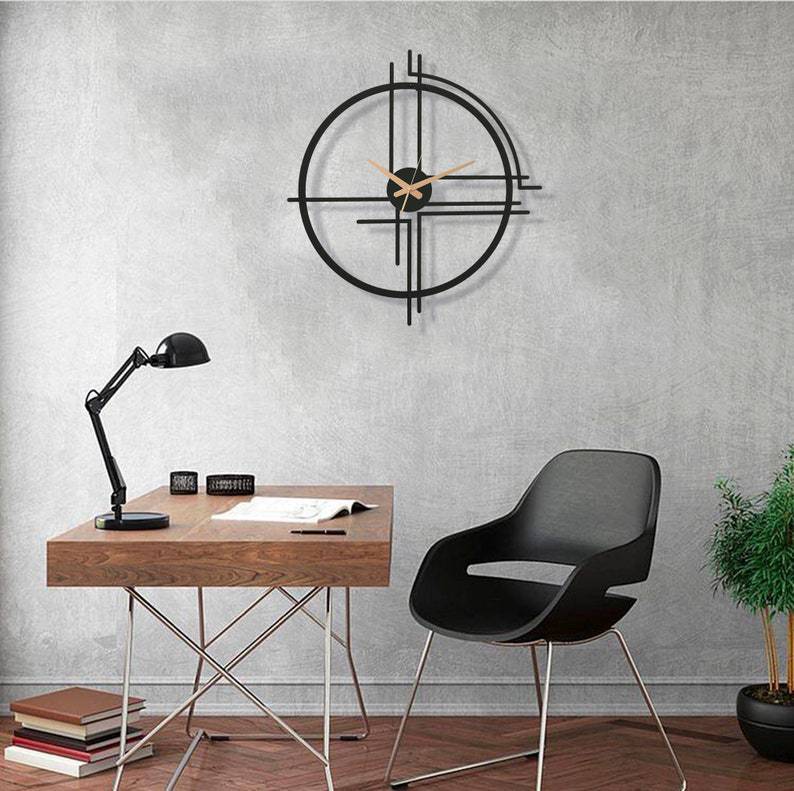 Large Geometric Clock — Elegant Timepiece for Modern Living