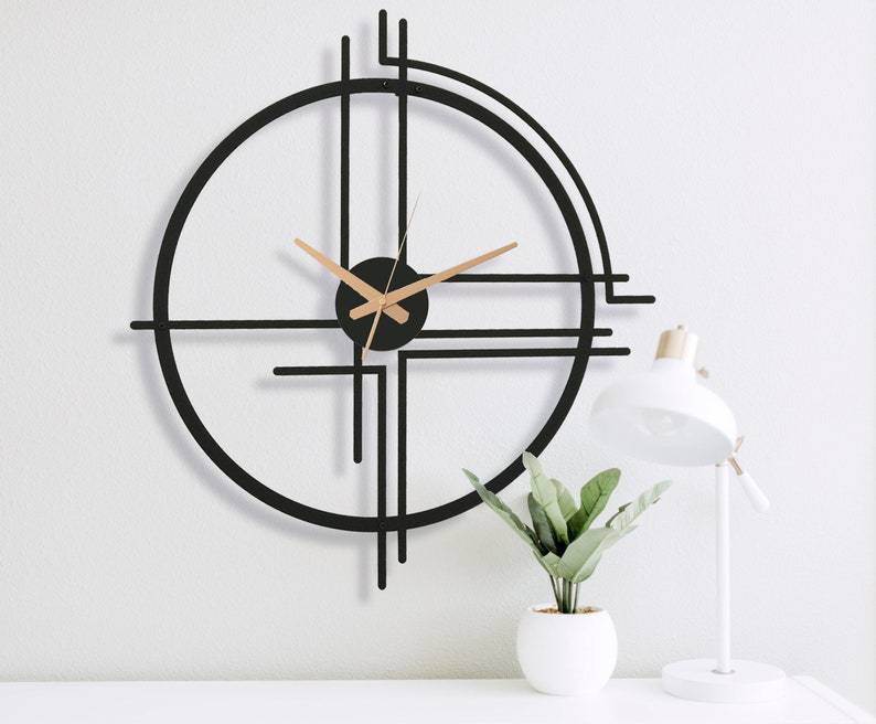 Large Geometric Clock — Elegant Timepiece for Modern Living
