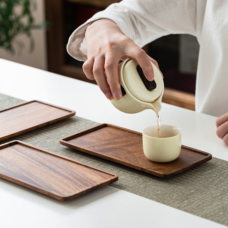 Walnut Japanese Tea Tray — Cozy Serving in Style