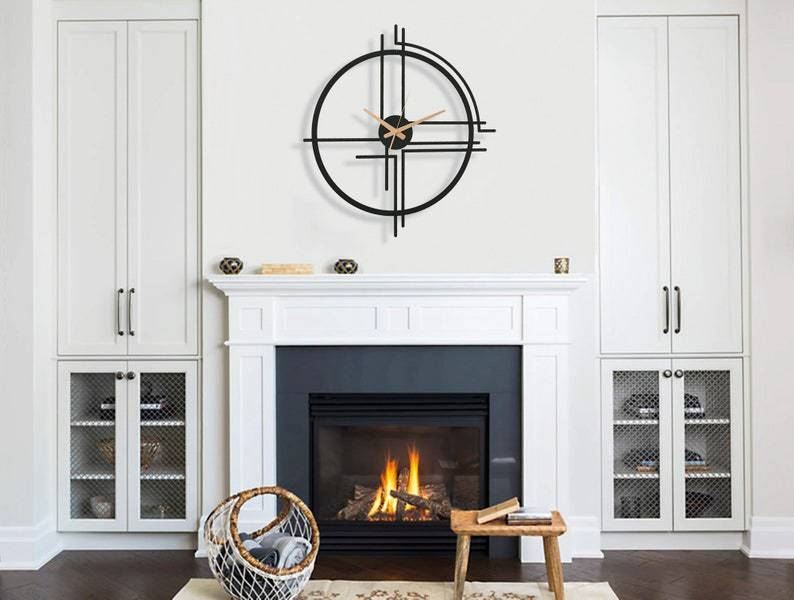 Large Geometric Clock — Elegant Timepiece for Modern Living